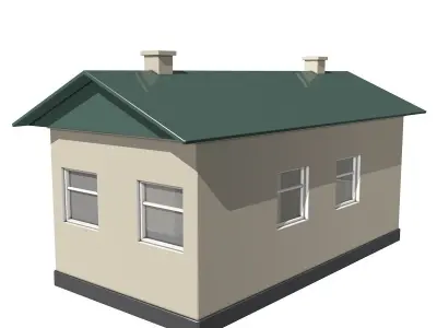 House with Green Roof 3D model