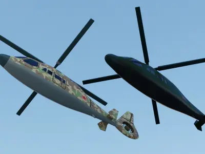 Cartoon Helicopter Low-poly 3D model from CGTrader