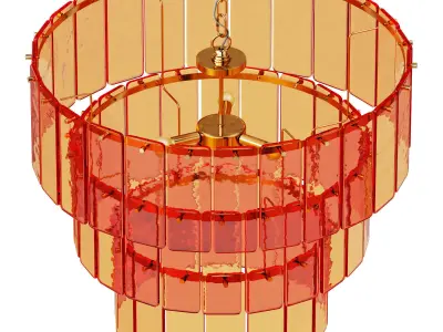 Houseof amber glass three light chandelier 3D model