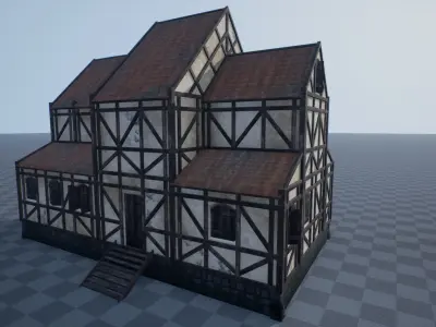 Medieval House 01 Low-poly 3D model