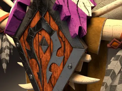 Warriors Tribal Shield Low-poly 3D model