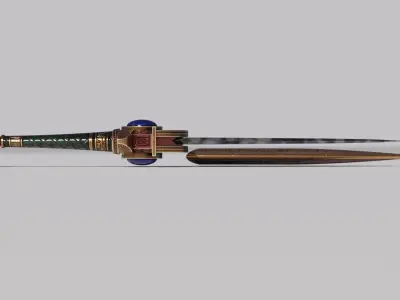 OB 02 Egyptian Necromancer Kit - 02 - Flintstone Dagger Low-poly 3D model