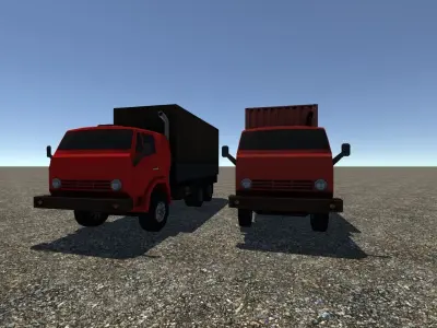 Industrial Small Truck Pack - VI Low-poly 3D model