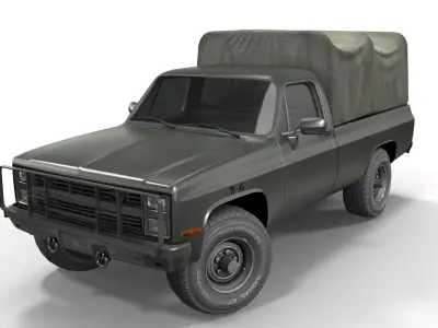 American military truck Low-poly 3D model