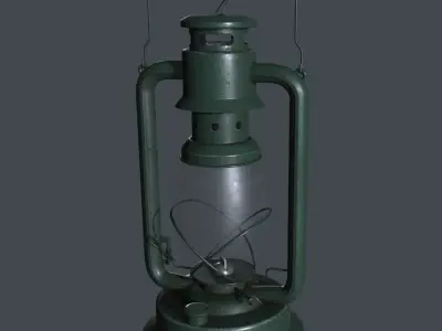 Kerosene lamp Low-poly 3D model