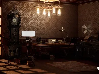 Steampunk Interior Pack Low-poly 3D model