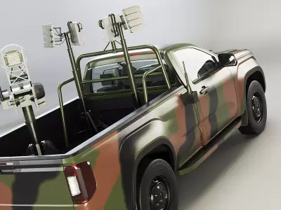 Anti Drone Pickup Truck 3D model