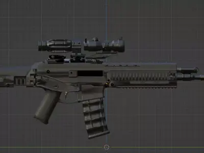 Rifle Low-poly 3D model get