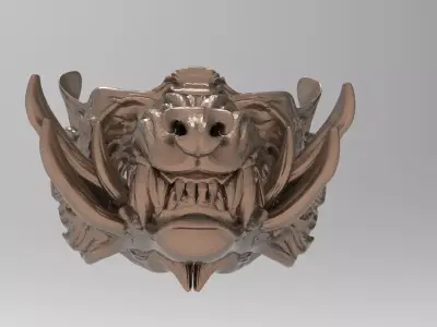 Samurai Wolf Spirit Mask  3D model