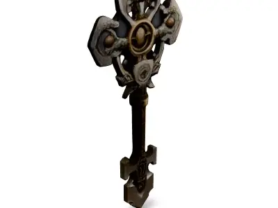 Ornate Fantasy Key 3D Model Low-poly 3D model