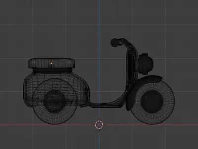 Red scooter for cute character 3D model