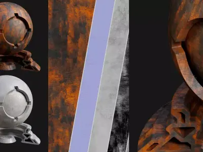 Patina Materials 11-12 - PBR - Seamless - 4k - SBSAR Low-poly 3D model