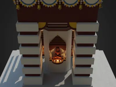 Small Hindu Temple 3D model purchase