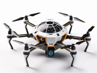 Futuristic Data Drone with Rotor Arms 3D model