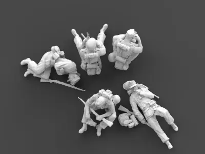  German soldiers rest 3D print model