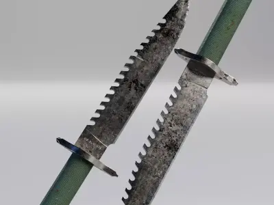 Rambo Survival Knife Low-poly 3D model