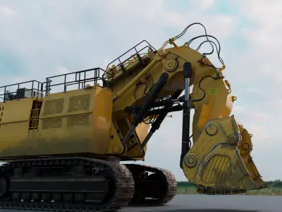 Hydraulic Mining Shovel Low-poly 3D model