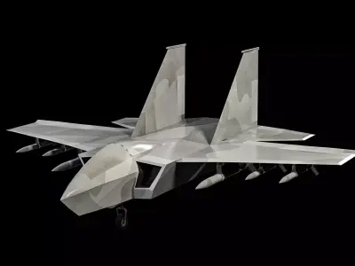 Modern Military Fighter Aircraft  Low-poly 3D model