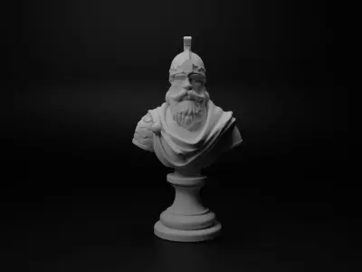 Finnish Warrior Bust Chess 3D print model order