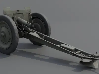 76 mm regimental gun M1927 Low-poly 3D model
