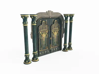 Construction of ancient building gates 3D model