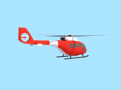 Cartoon Low Poly Helicopter Free low-poly 3D model