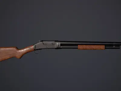 Winchester M1897 PBR Low-Poly Game Ready Low-poly 3D model