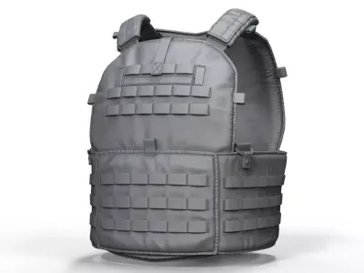 Military Tactical Bulletproof Plate Carrier Vest - High Poly 3D model