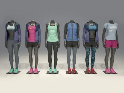  Female mannequin Nike pack 1 3D model 