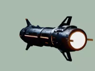 Futuristic Sci-Fi Missile 3D Model Space Rocket Weapon Low-poly 3D model