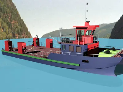 Oil Skimming Vessel Free 3D model
