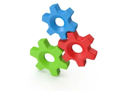 Gears Cartoon Low-poly 3D model