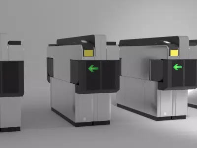 Ticket Gate Row6 Low-poly 3D model
