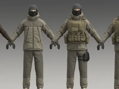 Military Uniform Set 3D model