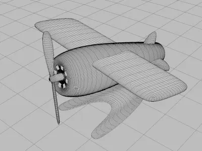 Miniature Propeller Toy Airplane 3D model