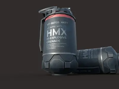 HMX Smoke Grenade Low-poly 3D model