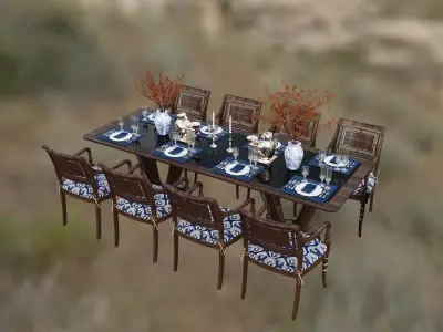 dining table-classic 3D model