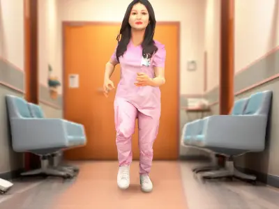 Lilac Scrubs Professional model pack Low-poly 3D model