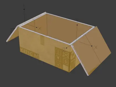 Delivery box cardboard Low-poly 3D model