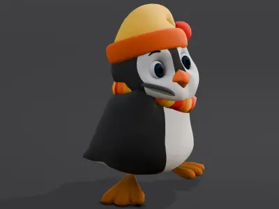 Animated Penguin 3D Model  Low-poly 3D model