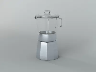 Coffe Maker - Italian style with glass 3D model