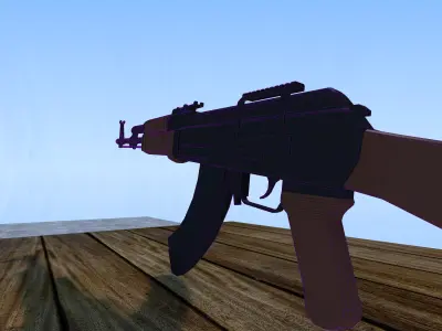 AK-47 Low Poly - Functional Animated Rifle Model Low-poly 3D model