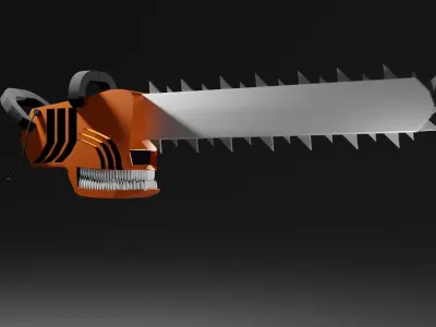 Chainsaw with skull 3D model