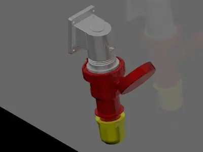 5 pin 16A 3 phase plug Free 3D model