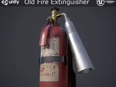 Old Fire Extinguisher Low-poly 3D model order