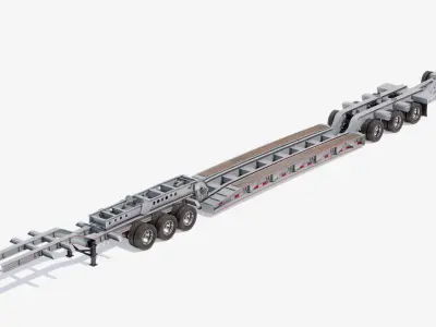 Lowboy 75 Ton Trailer Low-poly 3D model