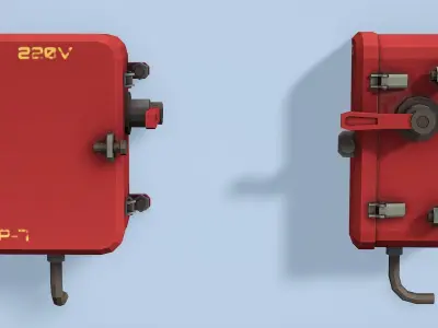 Old Electric Shield - Low Poly Mobile Ready Low-poly 3D model