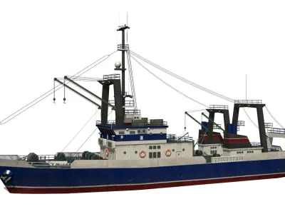 trawler Low-poly 3D model