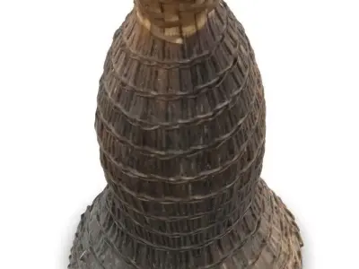 Traditional bamboo fish trap 3D model