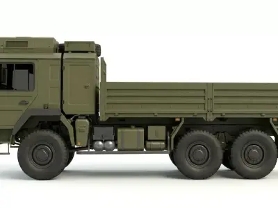 Off Road Logistics Flatbed Truck 3D model